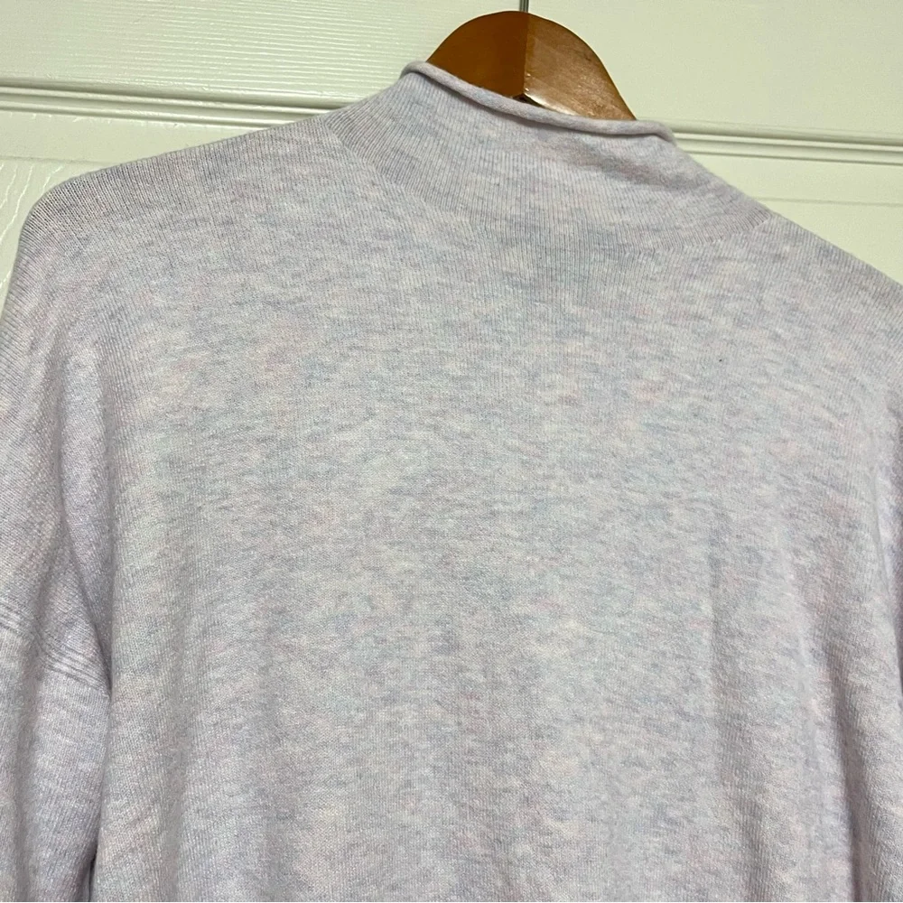 FRENCH CONNECTION Mock Neck Wool Sweater Heathered Pink Open Side Size Medium